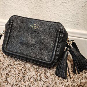 Black Pebbled Leather Kate Spade Crossbody Purse